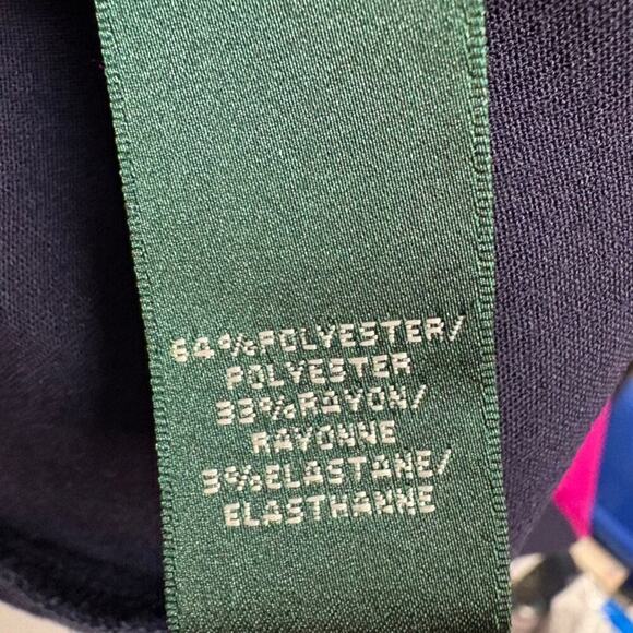 Lauren Ralph Lauren Fuchsia and Navy Colorblock Shift Sheath Dress Sz 14 - Picture 5 of 6